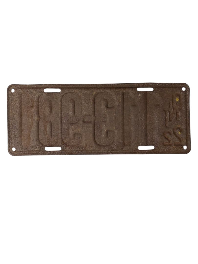1922 Ontario License Plate (2 pieces)