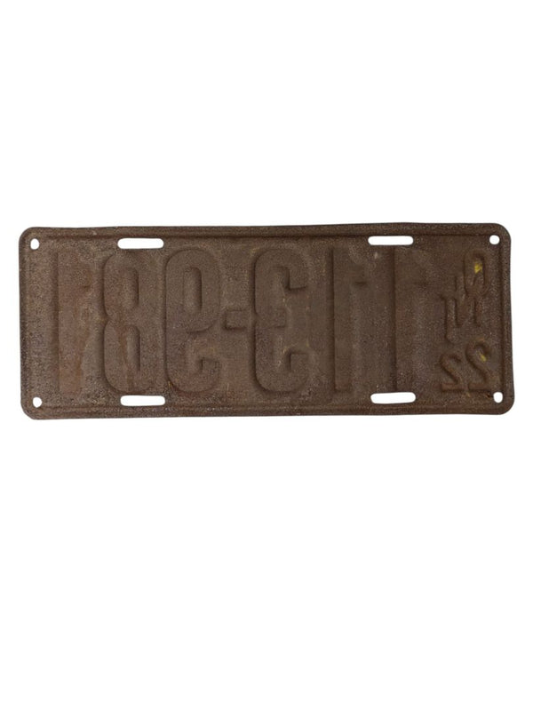 1922 Ontario License Plate (2 pieces)