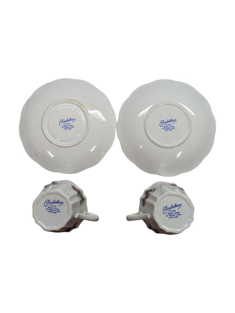 Elizabethan Fine Bone China Teacup and Saucer (4 pieces)