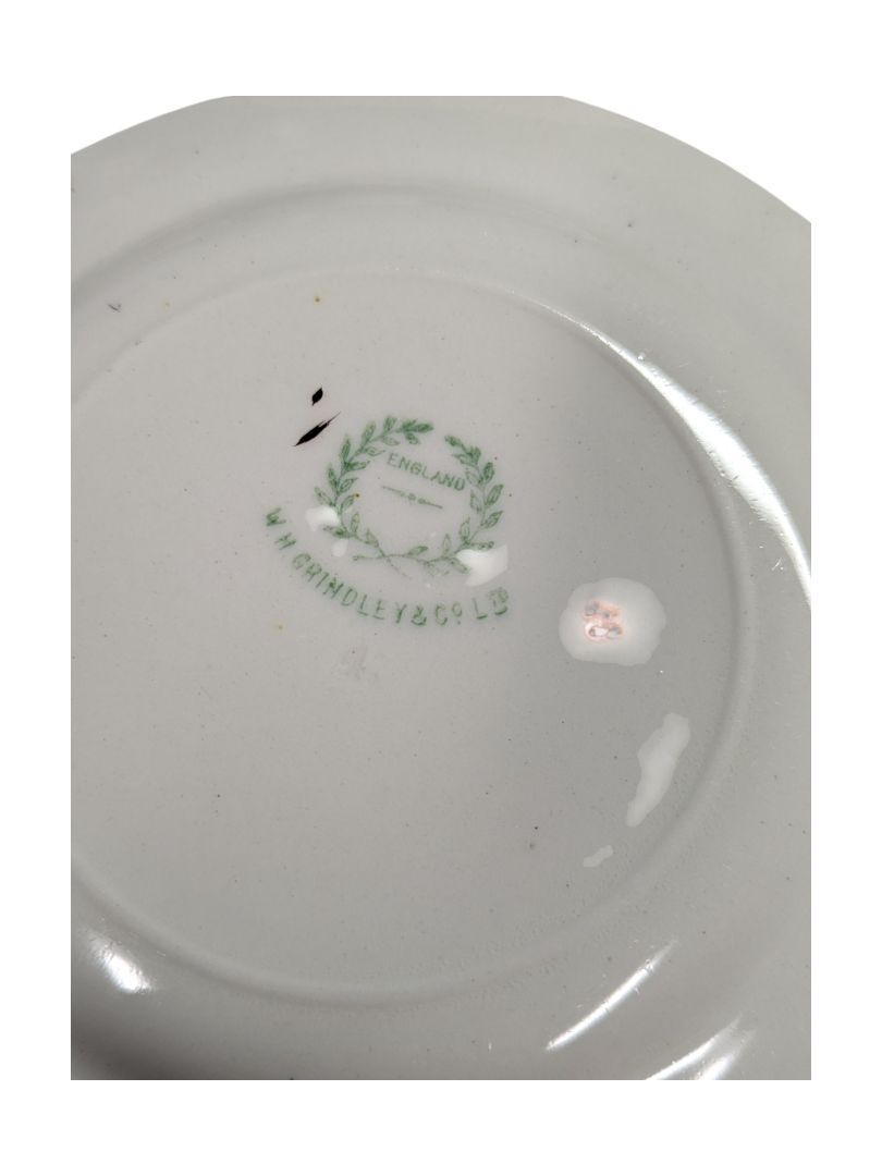WH Grindley and Co Flower Rim Plate Set (6 pcs)