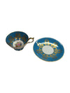 Aynsley Bone China Teal Blue Teacup w/ Saucer (2 pcs)