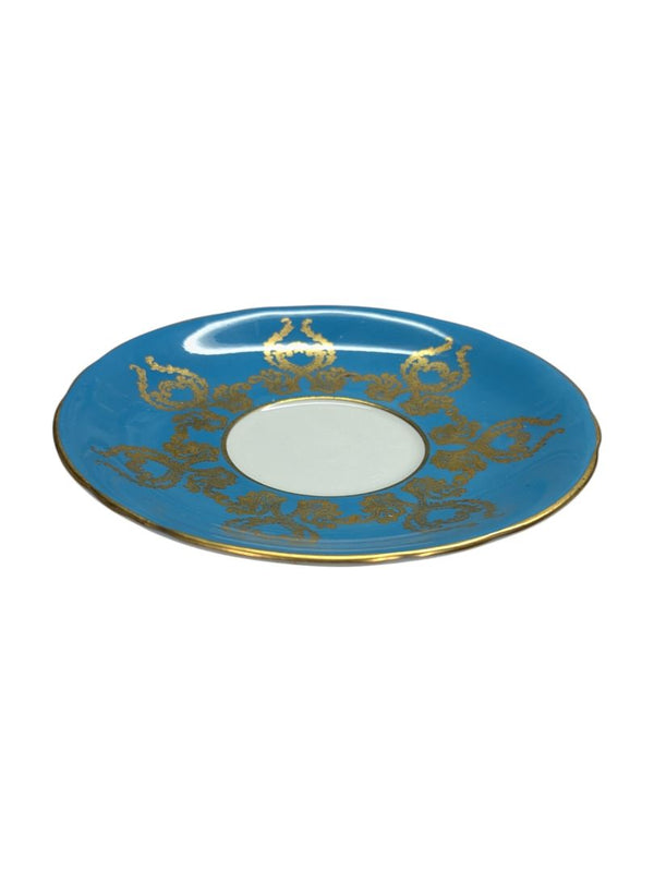 Aynsley Bone China Teal Blue Teacup w/ Saucer (2 pcs)