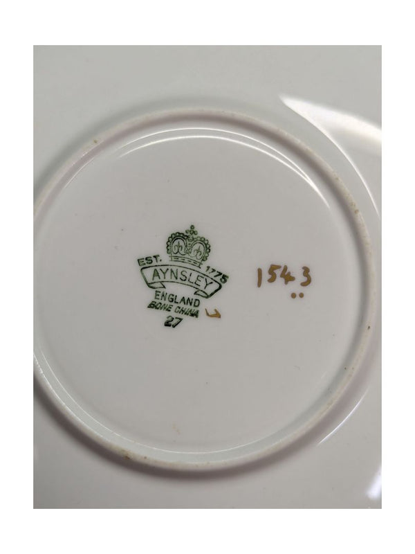 Aynsley Bone China Teal Blue Teacup w/ Saucer (2 pcs)