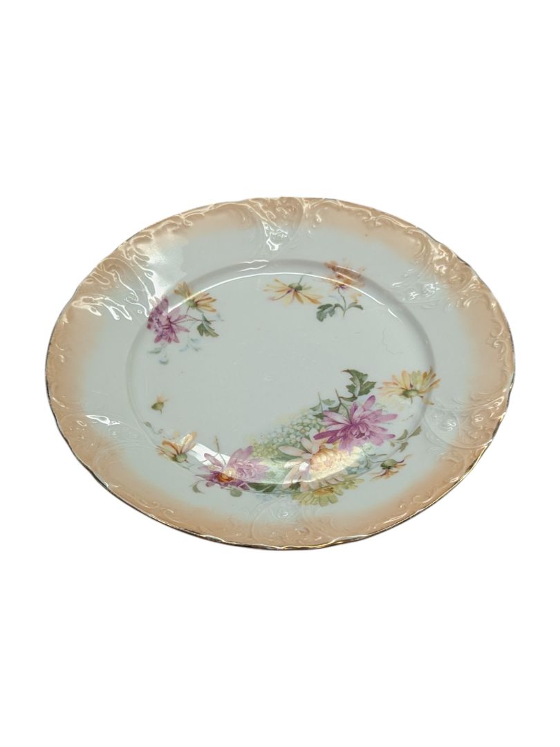 C.T Orange and Golden Rim Plate