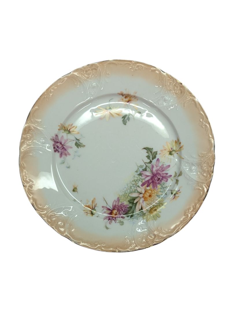C.T Orange and Golden Rim Plate
