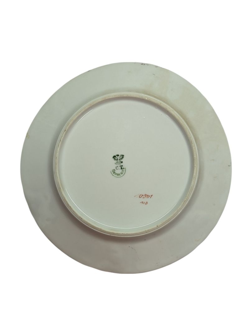 C.T Orange and Golden Rim Plate