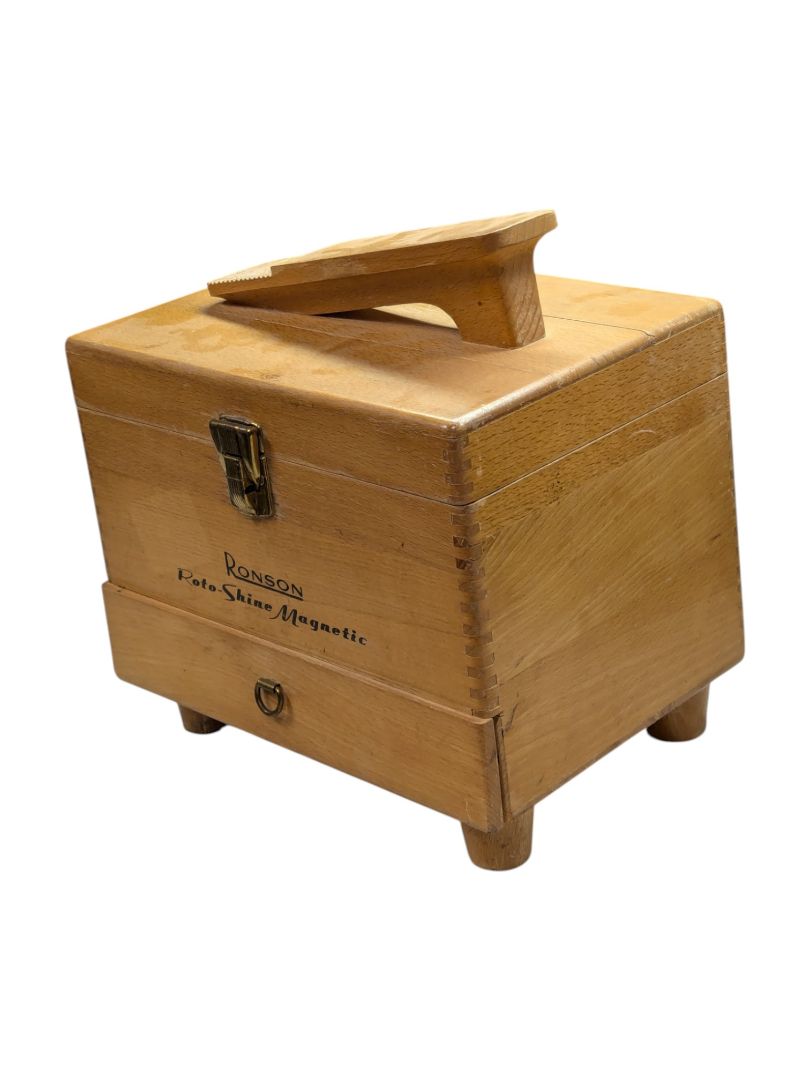 Ronson Roto Wooden Shoe Polish Box