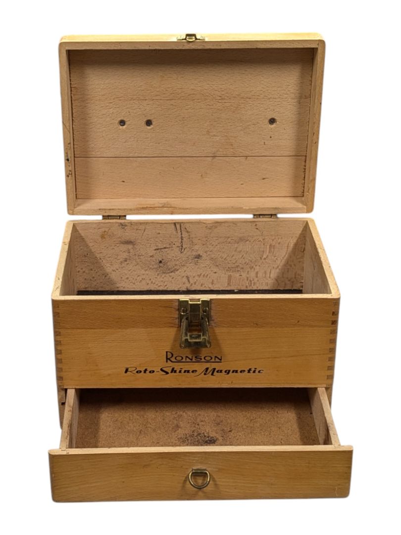 Ronson Roto Wooden Shoe Polish Box