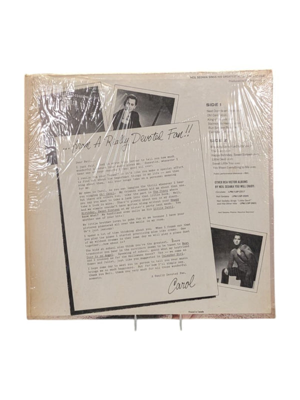 Neil Sedaka Sings His Greatest Hits LP