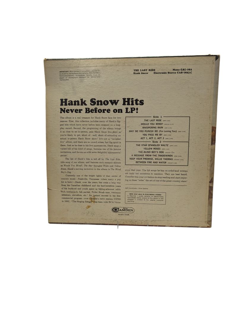 The Last Ride Hank Snow LP