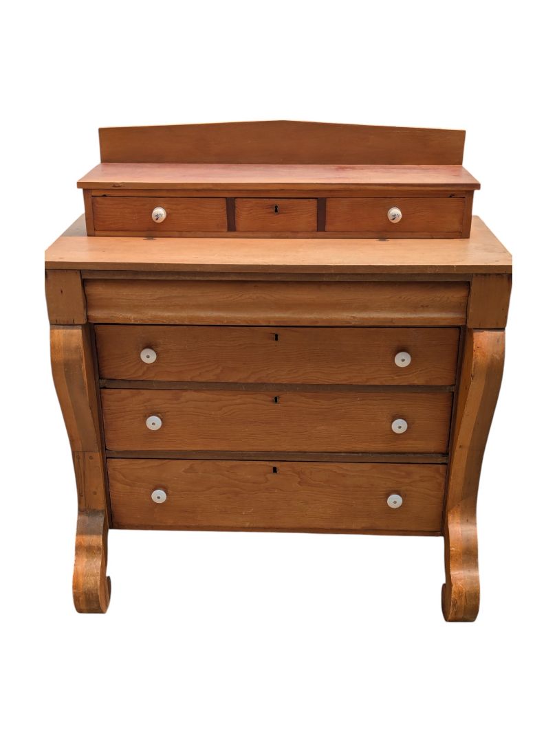 Antique Empire-Style Dresser with Glove Box – Solid Wood