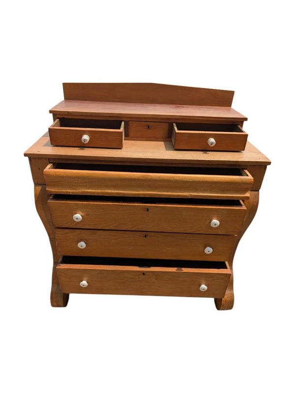 Antique Empire-Style Dresser with Glove Box – Solid Wood