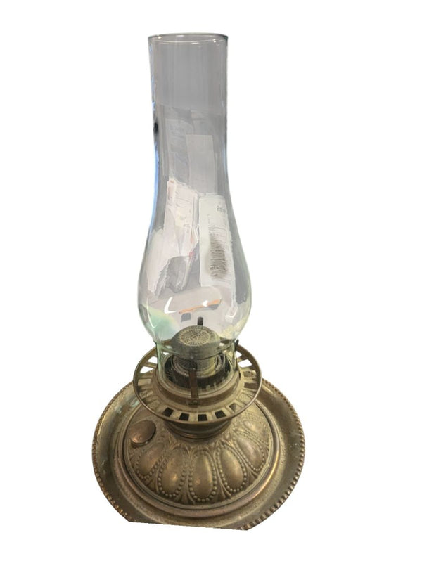 Naugatuck Double Globe Hand Printed Oil Lamp