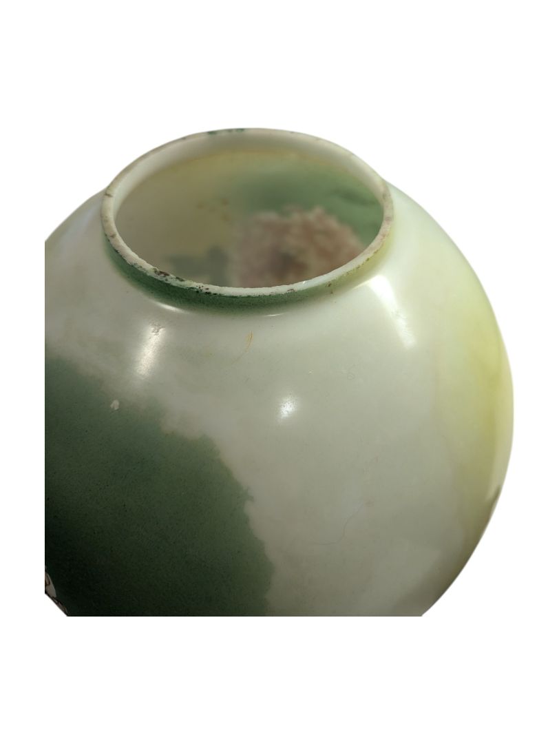 Naugatuck Double Globe Hand Printed Oil Lamp