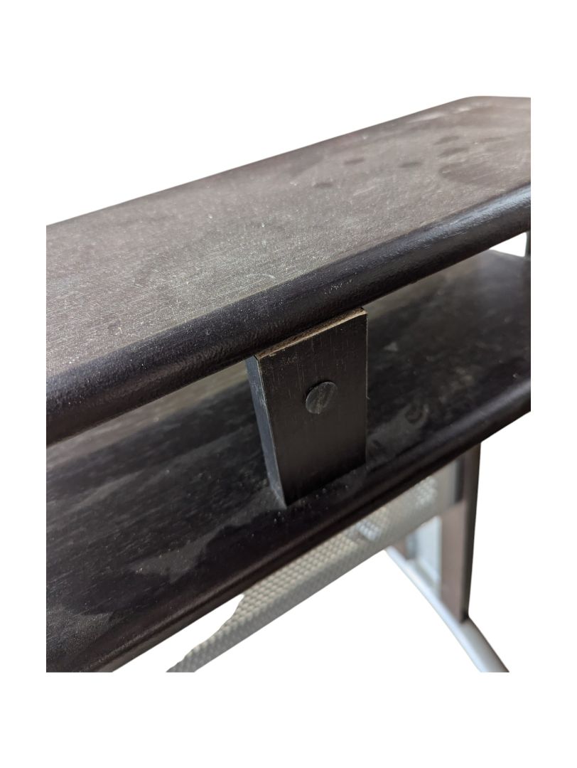 Compact Black Computer Desk with Raised Monitor Shelf