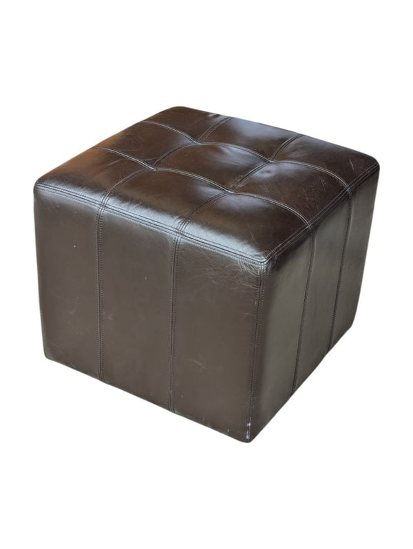Faux Leather Ottoman