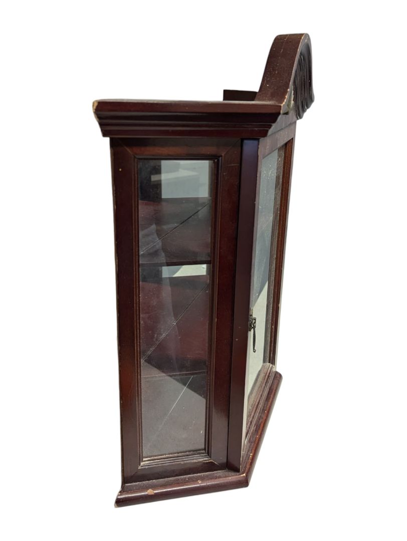 Dark Brown Wooden Hanging Display Cabinet