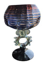 Purple Glass Twisted Stem Balloon Goblet