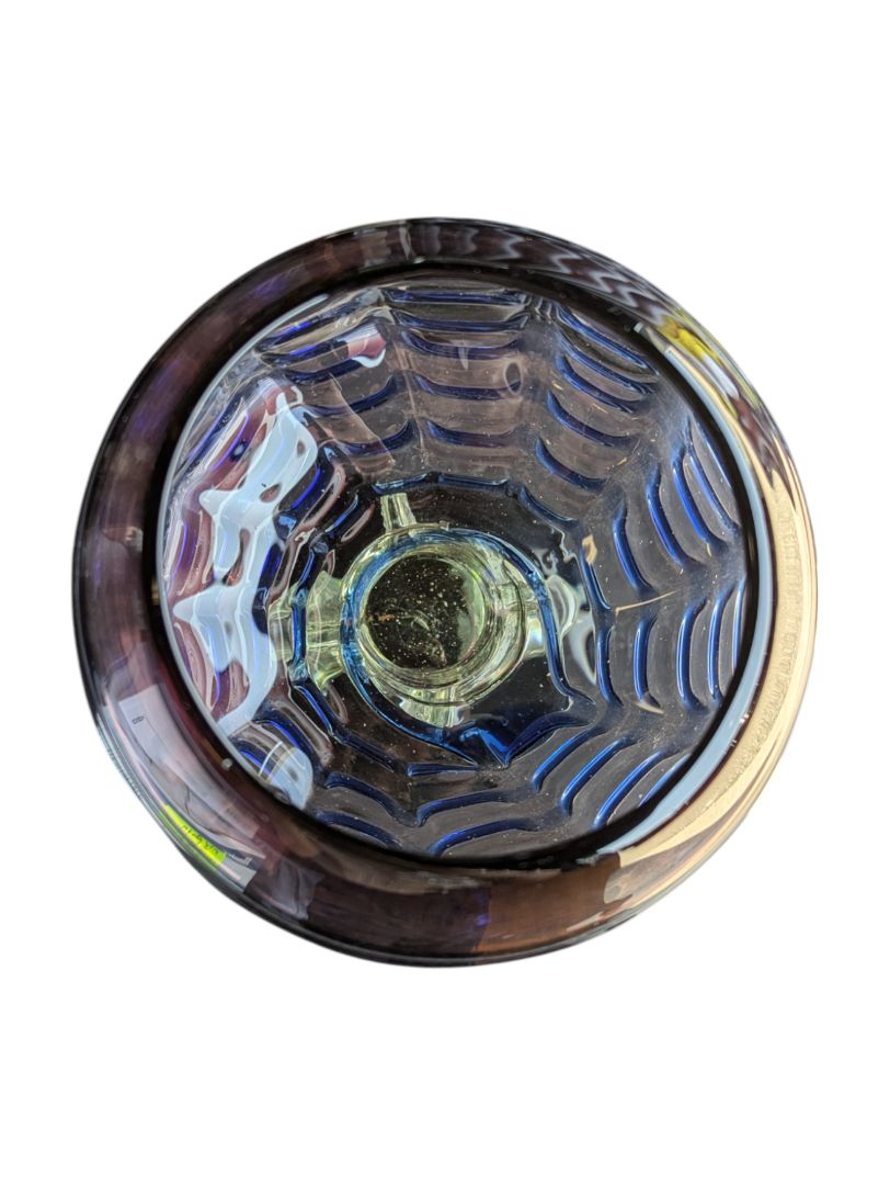 Purple Glass Twisted Stem Balloon Goblet