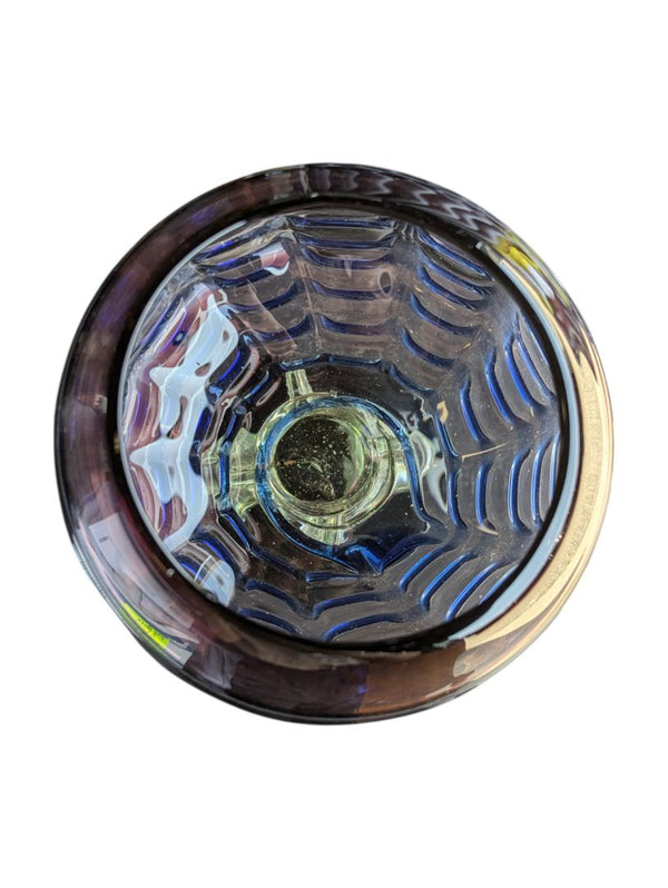 Purple Glass Twisted Stem Balloon Goblet