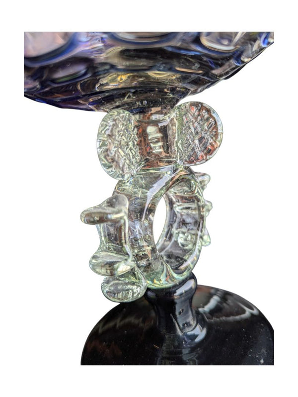 Purple Glass Twisted Stem Balloon Goblet