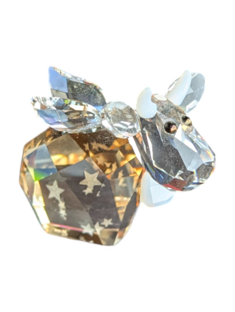 Swarovski Crystal Angel Mo Cow Figurine (with Box & COA)