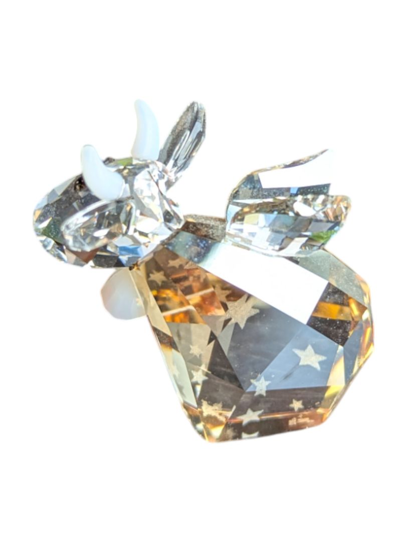 Swarovski Crystal Angel Mo Cow Figurine (with Box & COA)