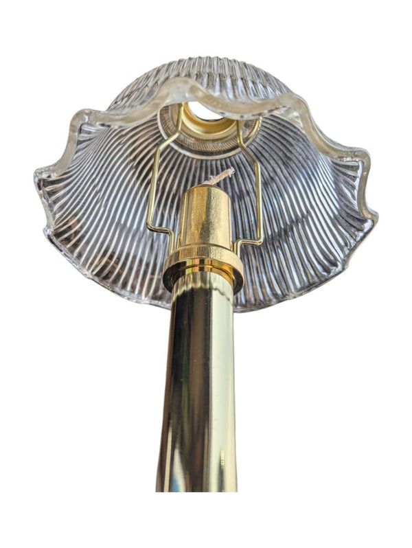 Brass Candle Lamp with Glass Shade (set of 2)