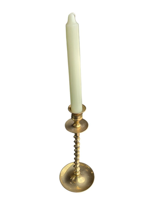 Vintage Brass Twisted Stem Candle Holder