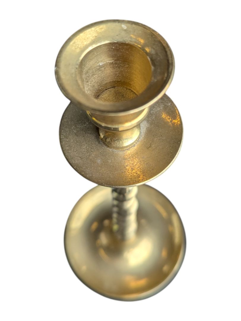 Vintage Brass Twisted Stem Candle Holder