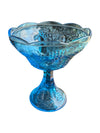 Aqua Blue Anchor Hocking Glass Candy Jar
