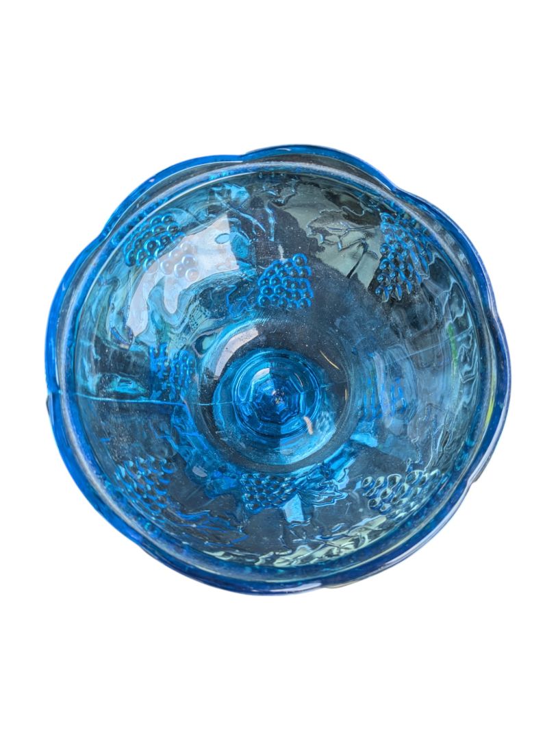 Aqua Blue Anchor Hocking Glass Candy Jar