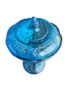 Aqua Blue Anchor Hocking Glass Candy Jar