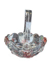 Vintage Waltherglas Rose Glass Basket w/ box