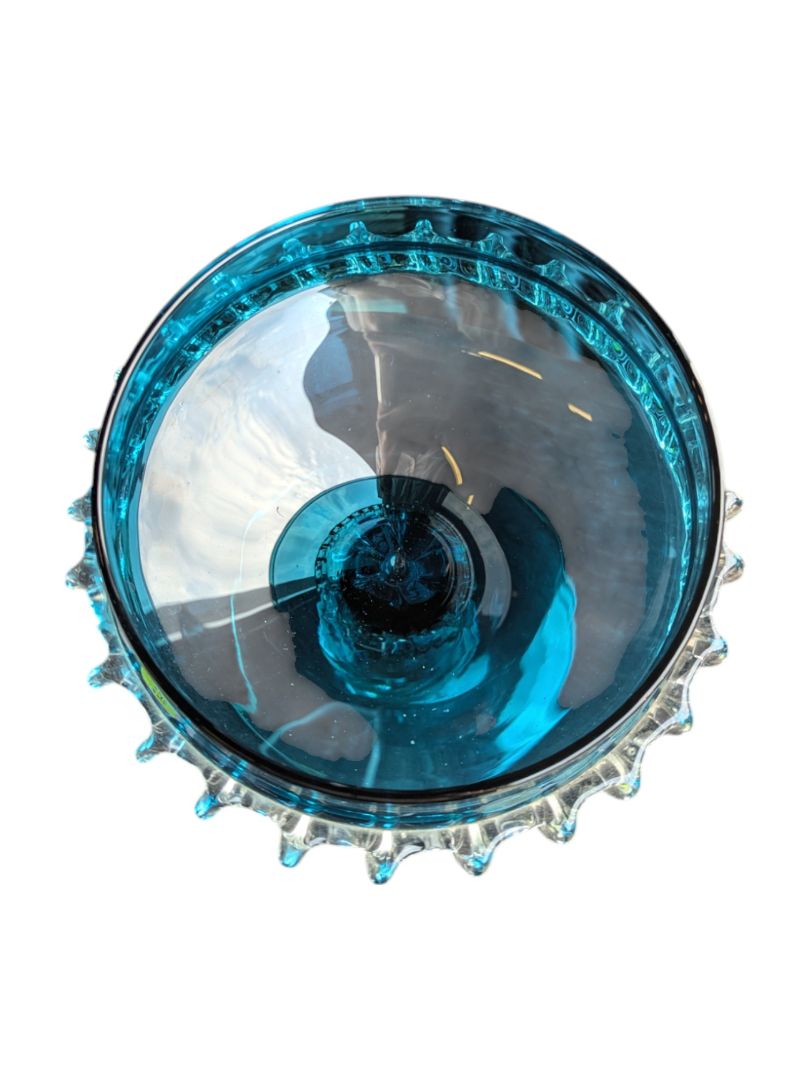 Vintage Italian Blue Glass Candy Dish