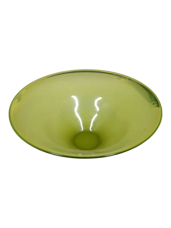 Neon Green Statement Glass Salad Bowl