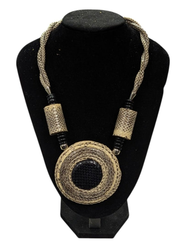 Tribal-Style Necklace with Snakeskin Texture