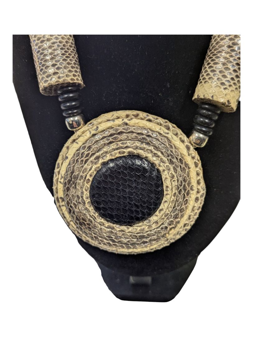 Tribal-Style Necklace with Snakeskin Texture