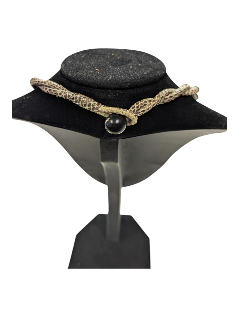 Tribal-Style Necklace with Snakeskin Texture