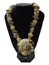 Natural Stone Necklace with Shell Pendant