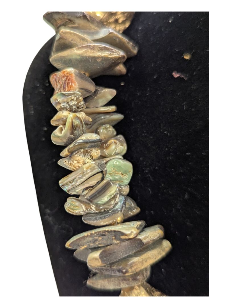 Natural Stone Necklace with Shell Pendant