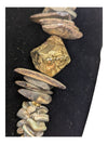 Natural Stone Necklace with Shell Pendant