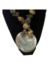Natural Stone Necklace with Shell Pendant