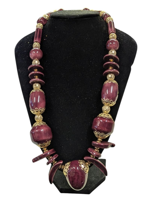 Red Ceramic Bead Necklace