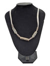 White Pu Leather Necklace w/ Beads