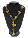 Sliver Tone Paper Clip Flower Necklace