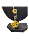 Sliver Tone Paper Clip Flower Necklace