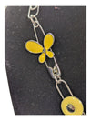 Sliver Tone Paper Clip Flower Necklace