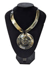 Horn Necklace w/ Shell Shape Pendant