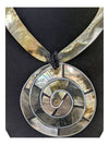 Horn Necklace w/ Shell Shape Pendant